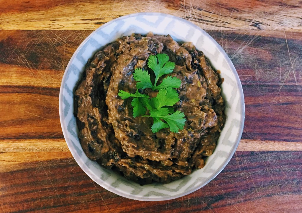 Drunken re-fried beans, creamy but still a little chunky, served in a bowl that is ideal for dipping.  
